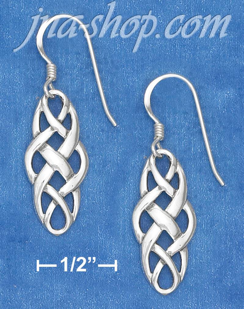 Sterling Silver CELTIC WEAVE FRENCH WIRE EARRINGS - Click Image to Close