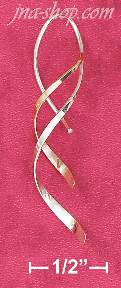 Sterling Silver & GOLD FILLED 1.5" DOUBLE STREAMER FANCY FRENCH - Click Image to Close
