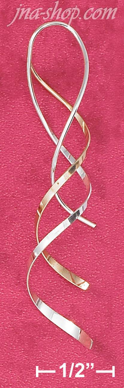 Sterling Silver & GOLD FILLED 2" DOUBLE STREAMER FANCY FRENCH WI - Click Image to Close