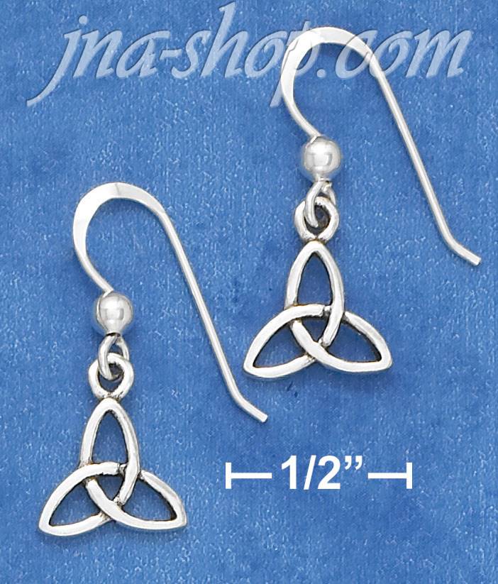 Sterling Silver 5/8" TRINITY KNOT EARRINGS AND BEAD W/ FRENCH WI - Click Image to Close