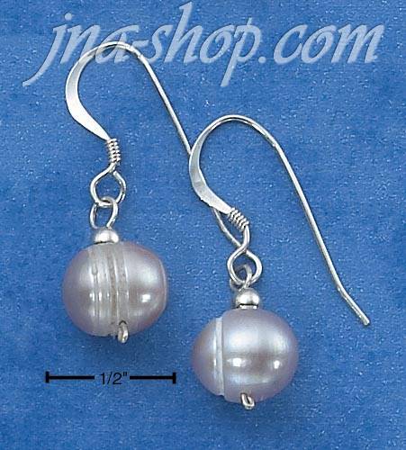 Sterling Silver GOLDEN PINK FRESH WATER PEARL DROP EARRINGS - Click Image to Close