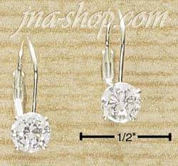 Sterling Silver 5MM ROUND CZ LEVERBACK EARRINGS - Click Image to Close