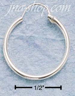 Sterling Silver 18MM TUBULAR HOOP WITH "U" WIRE EARRINGS - Click Image to Close