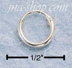 Sterling Silver 8MM ENDLESS WIRE HOOP EARRINGS - Click Image to Close