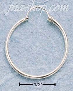 Sterling Silver 20MM TUBULAR HOOP WITH "U" WIRE EARRINGS - Click Image to Close