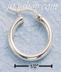 Sterling Silver 16MM SQUARED TUBULAR HOOP WITH FRENCH LOCK EARRI - Click Image to Close
