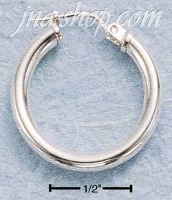 Sterling Silver 22MM TUBULAR HOOP WITH FRENCH LOCK EARRINGS (3MM - Click Image to Close