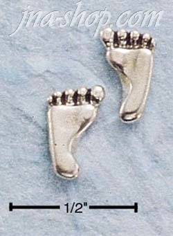 Sterling Silver FOOT POST EARRINGS - Click Image to Close