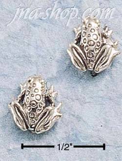Sterling Silver FROG POST EARRINGS - Click Image to Close
