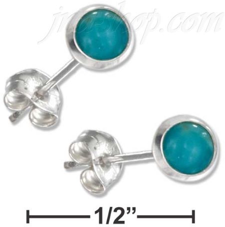 Sterling Silver TURQUOISE DOT POST EARRINGS - Click Image to Close