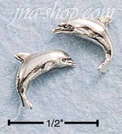 Sterling Silver DOLPHIN POST EARRINGS - Click Image to Close