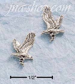 Sterling Silver FLYING EAGLE POST EARRINGS - Click Image to Close