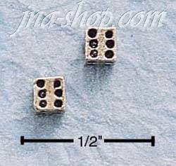 Sterling Silver MINI DICE POST EARRINGS - Click Image to Close