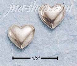 Sterling Silver HP HEART POST EARRINGS - Click Image to Close