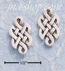 Sterling Silver ELONGATED CELTIC POST EARRINGS - Click Image to Close