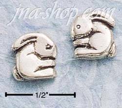 Sterling Silver ROUNDED BUNNY POST EARRINGS - Click Image to Close