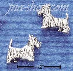 Sterling Silver SCOTTIE DOG POST EARRINGS - Click Image to Close