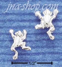 Sterling Silver HP LEAPING FROG POST EARRINGS - Click Image to Close