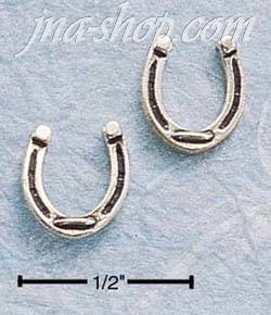 Sterling Silver HORSESHOE POST EARRINGS - Click Image to Close