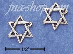 Sterling Silver SMALL JEWISH STAR POST EARRINGS - Click Image to Close