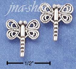 Sterling Silver MINI DRAGONFLY POST EARRINGS - Click Image to Close