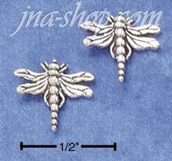 Sterling Silver DRAGONFLY POST EARRINGS - Click Image to Close