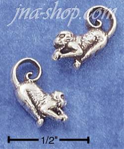 Sterling Silver MONKEY POST EARRINGS (LEFT & RIGHT) - Click Image to Close
