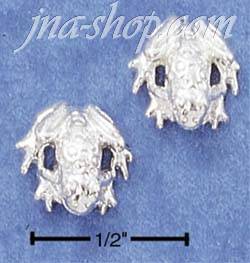 Sterling Silver HIGH POLISH FROGGIE POST EARRINGS - Click Image to Close