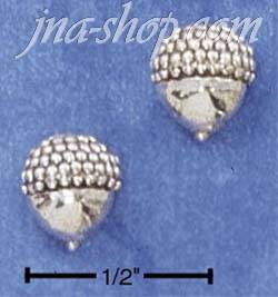 Sterling Silver ACORN POST EARRINGS - Click Image to Close