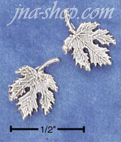 Sterling Silver MAPLE LEAF POST EARRINGS - Click Image to Close