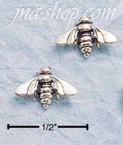 Sterling Silver BUMBLE BEE POST EARRINGS - Click Image to Close