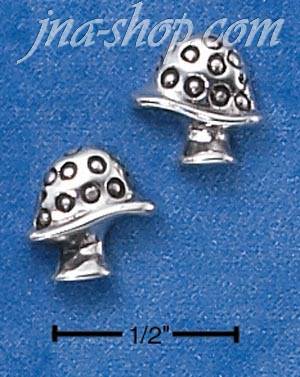 Sterling Silver MUSHROOM POST EARRINGS - Click Image to Close