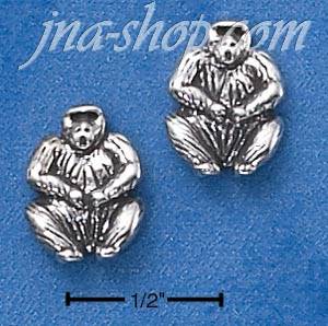 Sterling Silver GORILLA MINI-POST EARRINGS - Click Image to Close