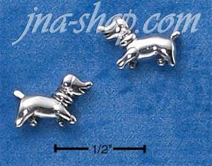 Sterling Silver WALKING PUPPY POST EARRINGS - Click Image to Close