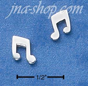 Sterling Silver MUSIC NOTES POST EARRINGS - Click Image to Close