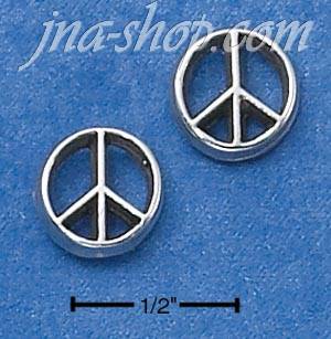 Sterling Silver PEACE SIGN MINI-POST EARRINGS - Click Image to Close