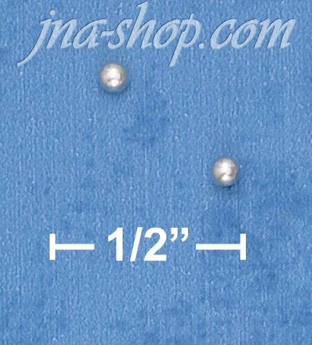 Sterling Silver 2MM BALL POST EARRINGS - Click Image to Close