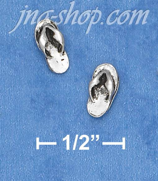 Sterling Silver FLIP FLOP POST EARRINGS - Click Image to Close