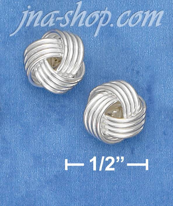 Sterling Silver 10 MM KNOT POST EARRINGS - Click Image to Close