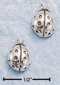 Sterling Silver LADYBUG POST EARRINGS - Click Image to Close