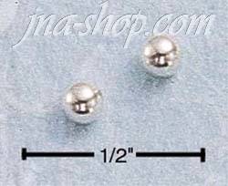 Sterling Silver 3MM BALL POST EARRINGS - Click Image to Close
