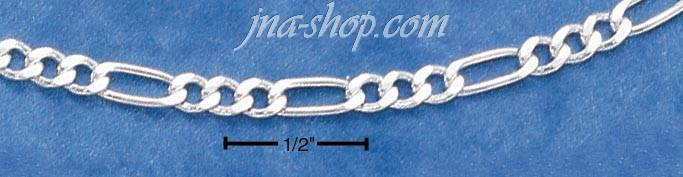 9" Sterling Silver 080 FIGAROA (3 MM) CHAIN - Click Image to Close