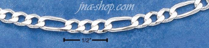 8" Sterling Silver FIGAROA 100 CHAIN (4 MM) - Click Image to Close
