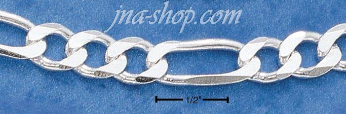 18" Sterling Silver 180 FIGAROA CHAIN (7 MM) - Click Image to Close