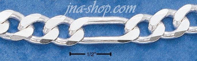 9" Sterling Silver FIGAROA 220 CHAIN (8 MM) - Click Image to Close