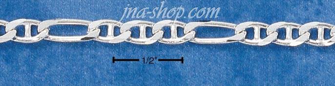 20" Sterling Silver 100 FIGAROA/MARINA CHAIN - Click Image to Close