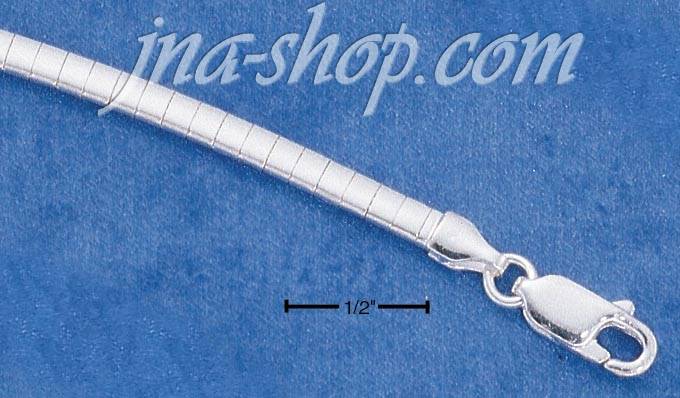 7" Sterling Silver 3MM OMEGA CHAIN - Click Image to Close