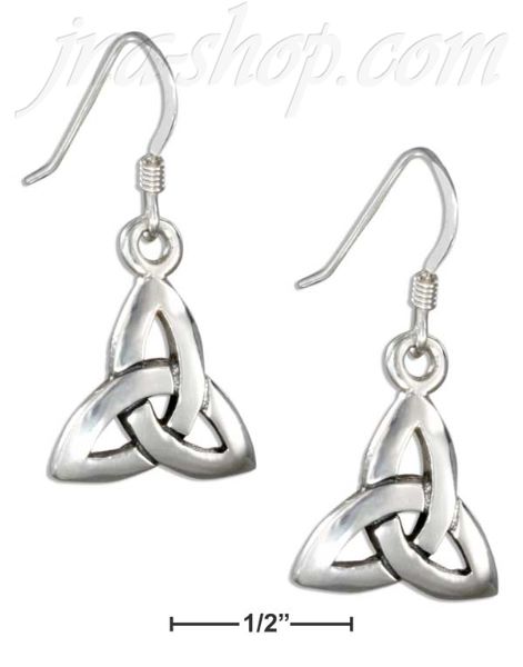 Sterling Silver CELTIC TRINITY KNOT FRENCH WIRE HOOK EARRINGS - Click Image to Close