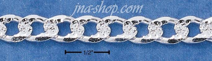 18" Sterling Silver PAVE CURB 180 CHAIN - Click Image to Close