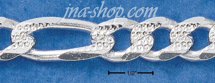 9" Sterling Silver PAVE FIGAROA 300 CHAIN - Click Image to Close